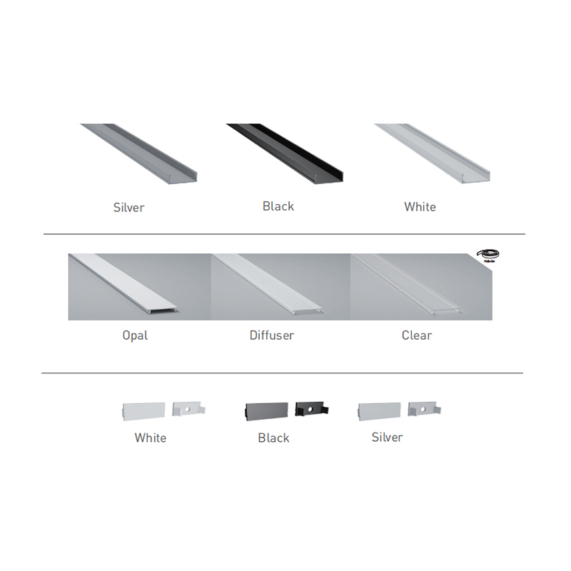 LED Aluminum Channel With Cover For 20mm Multi Row LED Strip Lighting